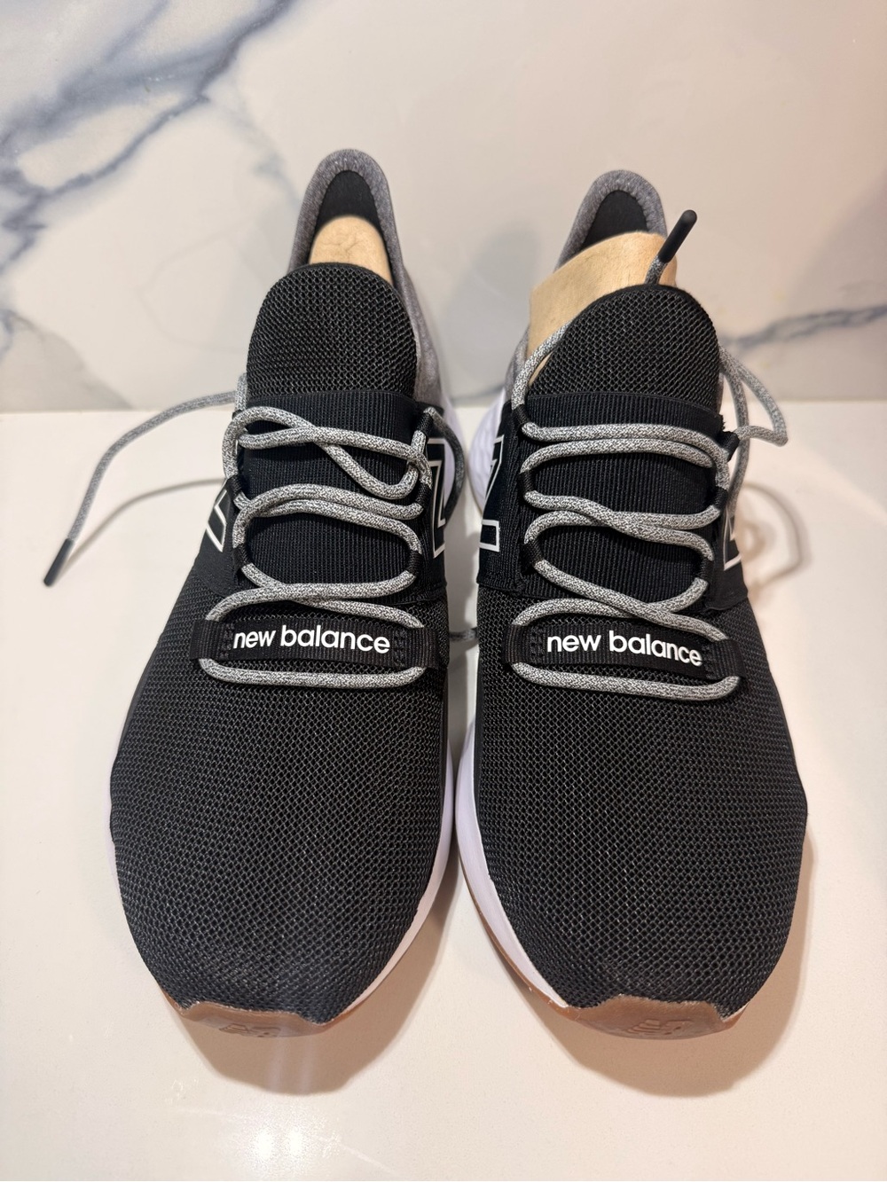 New Balance Men's Black and Gray Lace-Up Sneakers - Picture 4 of 7